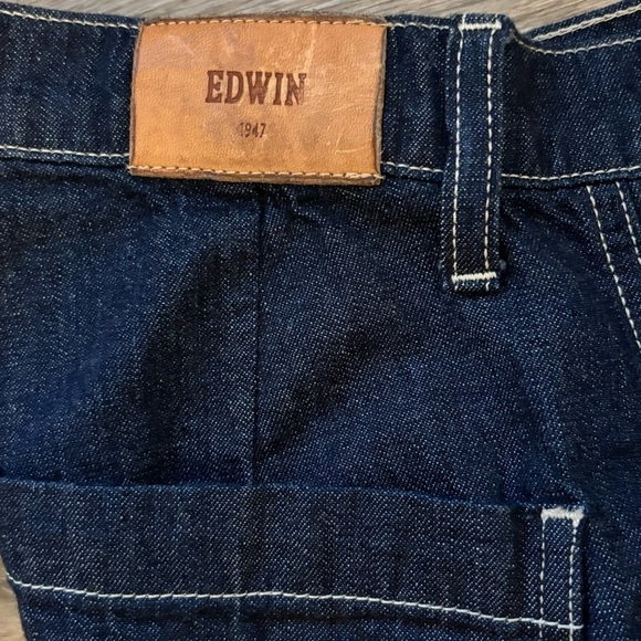 Edwin Bailee Worker Pant Cargo Utility High-Rise Jeans Size 24 Dark Wash - Picture 9 of 16